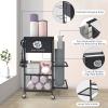 Yoga Mat Storage RackHome Gym Storage Rack Gym Workout Equipment Storage Organizer Fitness Weight Rack on Wheels for Yoga Mat,Yoga Block,Foam Roller,Resistance Band and Other Workout Accessories view 2
