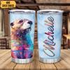 Hyturtle Personalized Gifts For Otter Lover - Otter Printed Custom Name Stainless Steel Tumbler 20oz With Lid - Idea Sea Animal Lover Gifts For Women Girl Kids On Birthday Christmas view 2