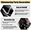 6 Pack Black Foil Fringe Curtain Backdrop, 3.28Ft x 6.6Ft Metallic Tinsel Foil Fringe Streamer Curtains for Photo Booth, Christmas Day, Thanksgiving, Wedding, New Year Party Decorations view 3