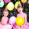 6 Pack Black Foil Fringe Curtain Backdrop, 3.28Ft x 6.6Ft Metallic Tinsel Foil Fringe Streamer Curtains for Photo Booth, Christmas Day, Thanksgiving, Wedding, New Year Party Decorations view 4