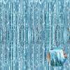 6 Pack Light Blue Foil Fringe Curtain Backdrop, 3.28Ft x 6.6Ft Metallic Tinsel Foil Fringe Streamer Curtains for Photo Booth, Christmas Day, Thanksgiving, Wedding, New Year Party Decorations view 1