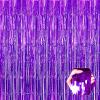 Ferwzsr 6 Pack Purple Foil Fringe Curtain Backdrop, 3.28Ft x 6.6Ft Metallic Tinsel Foil Fringe Streamer Curtains for Photo Booth, Christmas Day, Thanksgiving, Wedding, New Year Party Decorations view 1
