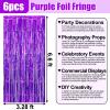 Ferwzsr 6 Pack Purple Foil Fringe Curtain Backdrop, 3.28Ft x 6.6Ft Metallic Tinsel Foil Fringe Streamer Curtains for Photo Booth, Christmas Day, Thanksgiving, Wedding, New Year Party Decorations view 2