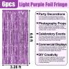 6 Pack Light Purple Foil Fringe Curtain Backdrop, 3.28Ft x 6.6Ft Metallic Tinsel Foil Fringe Streamer Curtains for Photo Booth, Christmas Day, Thanksgiving, Wedding, New Year Party Decorations view 2