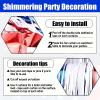 6 Pack White Blue Red Foil Fringe Curtain Backdrop, 3.28Ft x 6.6Ft Metallic Tinsel Foil Fringe Streamer Curtains for Photo Booth, Christmas Day, Thanksgiving, Wedding, New Year Party Decorations view 3