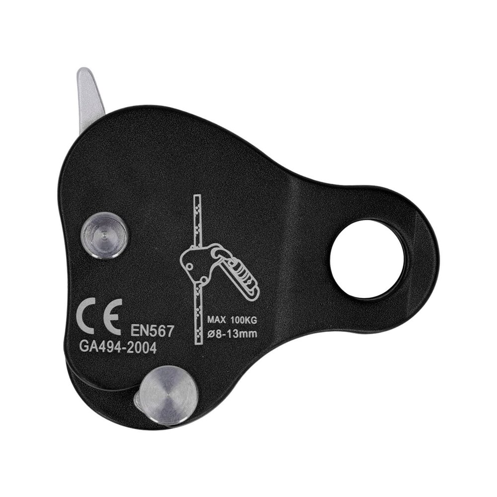 HERCHR Climbing Ascender, Fall Protection Belay Device Self Locking Ascender Riser Adjuster for 813mm Rope Grab Clamp for Rock Climbing, Rappelling, Mountaineering, Arborist, Rescue (Black)