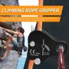 HERCHR Climbing Ascender, Fall Protection Belay Device Self Locking Ascender Riser Adjuster for 813mm Rope Grab Clamp for Rock Climbing, Rappelling, Mountaineering, Arborist, Rescue (Black) view 2