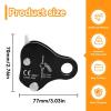 HERCHR Climbing Ascender, Fall Protection Belay Device Self Locking Ascender Riser Adjuster for 813mm Rope Grab Clamp for Rock Climbing, Rappelling, Mountaineering, Arborist, Rescue (Black) view 4