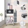 Yoga Mat Storage RackHome Gym Storage Rack Gym Workout Equipment Storage Organizer on Wheels for Yoga Mat,Yoga Block,Foam Roller,Resistance Band,Dumbbell,Kettlebell (White) view 2