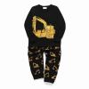 Cartoon Excavator Children's Clothing Set Autumn and Winter Long Sleeved Boys' Pajamas Outfits for (Blue, 3-4 Years) view 1