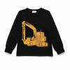 Cartoon Excavator Children's Clothing Set Autumn and Winter Long Sleeved Boys' Pajamas Outfits for (Blue, 3-4 Years) view 2