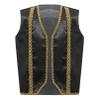 YONGHS Boys Medieval Steampunk Vest Arabian Prince Pretend Dressy Waistcoat for Fancy Party Halloween Black 6 Years view 1