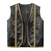 YONGHS Boys Medieval Steampunk Vest Arabian Prince Pretend Dressy Waistcoat for Fancy Party Halloween Black 6 Years view 3