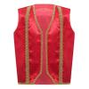 YONGHS Boys Medieval Steampunk Vest Arabian Prince Pretend Dressy Waistcoat for Fancy Party Halloween Burgundy 16 Years view 1