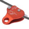 Climbing Rope Grab Ascender Riser Adjuster, Self Locking Stop Descender 813mm Climbing Rope Grab Stopper Rescue Rappel Ring Climbing Gear Rocking Fall Arrest Protection Belay Device(Orange)