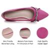 Rhinestones Rose Flats Hot Pink Flats Dress Shoes for Women's Dressy Flats Comfortable Pointed Toe Slip-On Ballerina Walking Loafers Flats Shoes Size 5 view 4