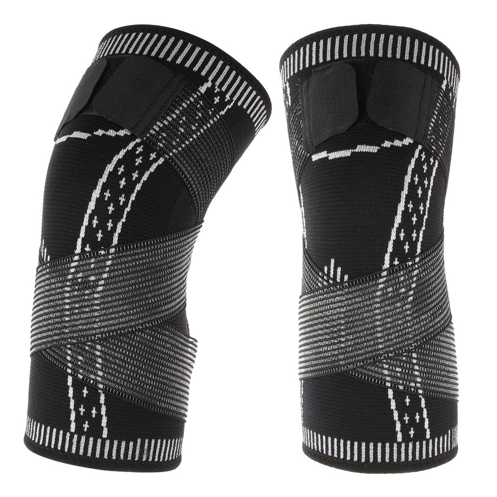 Beavorty 1 Pair Black Nylon Knee Support Pads for Running and Climbing