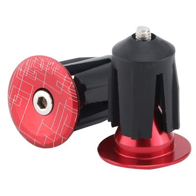 Tissting 1 Pair Bike Bar Ends Plug Red Aluminum Alloy Expansion Adjustable Bicycle Handlebar End Caps for 15.921.4mm ID Handlebars BMX MTB Road Bike