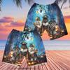 228CLOSET Schnauzer Dog Men's Swim Trunks - Happy Halloween Hawaiian Shorts for Men, Men's Summer Bathing Shorts Set 46 Size Size 4XL view 2