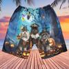 228CLOSET Schnauzer Dog Men's Swim Trunks - Happy Halloween Hawaiian Shorts for Men, Men's Summer Bathing Shorts Set 46 Size Size 4XL view 3