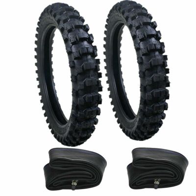 DOONARCES Front Tire 70/100-19 &Rear Tire 90/100-16 Set 19'' Front Tir-e Rim 16'' Rear Wheel Rim with Tubes for 50cc-150cc Dirt Pit Bike Off-road Motocross H-o-n-d-a CR80 KX100 CRF150