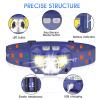 LHKNL Headlamp Flashlight, Lumen Ultra-Bright LED Rechargeable Headlight with White Red Light,2-Pack Waterproof Motion Sensor Head Lamp,8 Modes for Outdoor Camping Running Fishing- Blue view 2
