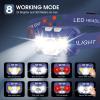 LHKNL Headlamp Flashlight, Lumen Ultra-Bright LED Rechargeable Headlight with White Red Light,2-Pack Waterproof Motion Sensor Head Lamp,8 Modes for Outdoor Camping Running Fishing- Blue view 4