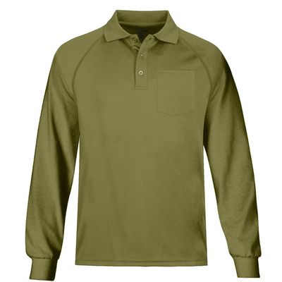 MOHEEN Men's Outdoor Sport Performance Polo Long Sleeve Shirt Tactical Top Tee Shirt(Army Green,6XL)