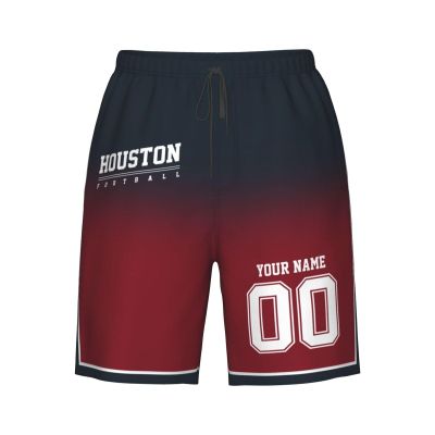 Custom Houston Men's Personalized Football Quick Dry Beach Shorts - Customized Any Name Number - Gifts for Men Women Fans