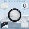 4 Inch Boat Hatch,Boat Deck Plates Round Non-Slip Inspection Hatch with Clear Detachable Cover,Marine Access Hatch Deck Hatches for RV Boat Yacht Kayak Outdoor Mount-Screws Included - Black view 3
