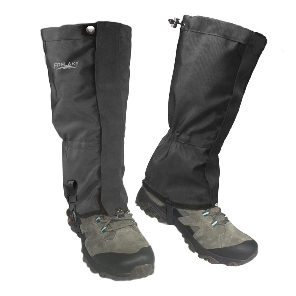Frelaxy Ultra HIGH-Performance Hunting Gaiters - 100% Waterproof Hiking Gaiters with Upgraded Rubber Foot Strap, Adjustable Snow Boot Enhancers (Gray, M)