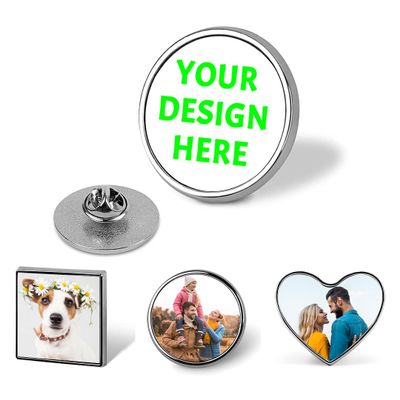 Custom Lapel Pins Bulk Personalized Photo Button Design Your Own Picture Text Logo Badge For Hat Backpack Clothing Decoration Business Wedding Gift,Round