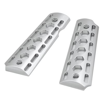 1911 Grips - 1911 Full Size Grips Handgun Grip Aluminum 6061 (Gov. and Clones) Hard Anodized Skeleton CNC Cut Through Slim Compatible Replacement Accessories