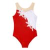 ranrann Kids Girls 2Pcs Sequins Ballet Dance Outfits Sleeveless Floral Gymnastic Leotard with Booty Shorts Tracksuit Unitards Red A 10 Years view 3
