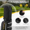 Goplus Golf Cart Bag with 15-Way Top Dividers, Golf Club Bag with 7 Zippered Pockets, Cooler Bag, Rain Hood, Umbrella Holder, Shoulder Strap, Lightweight Golf Bag for Men Women (Black+Yellow) view 4