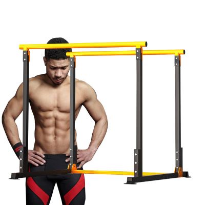 GGZONE Dip Stand Station, Calisthenics Equipment Heavy Duty Max Load 440lbs, Adjustable Height, Workout Dip Bar for Home Gym Strength Trainin
