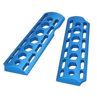 1911 Grips - 1911 Full Size Grips Handgun Grip Aluminum 6061 (Gov. and Clones) Hard Anodized Skeleton CNC Cut Through Slim Compatible Replacement Accessories