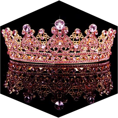 TOBATOBA Pink Crown and Tiara Crystal Princess Tiaras for Adult Women Rhinestone Royal Queen Crown, Pink Accessories Halloween Costume Wedding Birthday Pageant Prom Cosplay Party