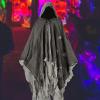 MYCENSE Halloween Hooded Capes Creepy Hooded Cloak Fancy Dress Costume Grim Reaper Costume Set Halloween for Party Photo Props, Grey view 4