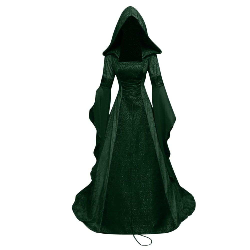 SHOPESSA Women's Gothic Dress with Hood Medieval Costume Corset Renaissance Dress Cosplay Vintage Victorian Ball Gowns