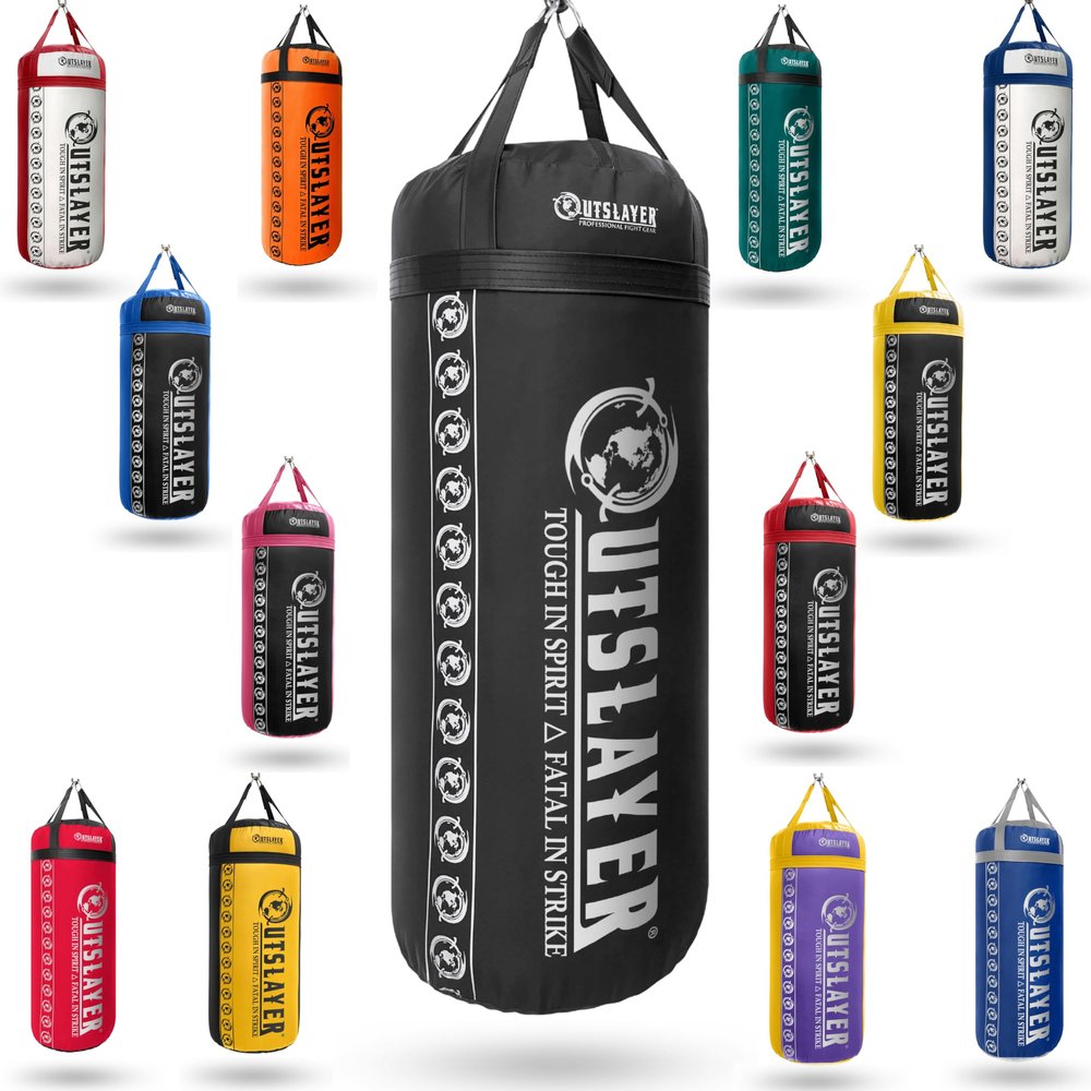 OutSlayer New XXL 150 LB Heavy Boxing Punching Bag - Mixed Martial Arts, Muay Thai, Kickboxing, MMA - Black (Filled)