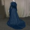 SHOPESSA Women's Gothic Dress with Hood Medieval Costume Corset Renaissance Dress Cosplay Vintage Victorian Ball Gowns view 3