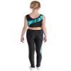 Jizyo Kids Girls Shiny Gradiant 2Pcs Dance Outfits Sports Crop Tank Top with Yoga Leggings Set Gymnastic Tracksuit Dancewear Lake Green&Blue 8 Years view 3