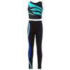 Jizyo Kids Girls Shiny Gradiant 2Pcs Dance Outfits Sports Crop Tank Top with Yoga Leggings Set Gymnastic Tracksuit Dancewear Lake Green&Blue 8 Years view 4