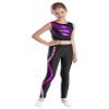 Jizyo Kids Girls Shiny Gradiant 2Pcs Dance Outfits Sports Crop Tank Top with Yoga Leggings Set Gymnastic Tracksuit Dancewear Purple&Rose 8 Years view 2