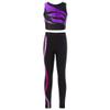 Jizyo Kids Girls Shiny Gradiant 2Pcs Dance Outfits Sports Crop Tank Top with Yoga Leggings Set Gymnastic Tracksuit Dancewear Purple&Rose 8 Years view 4