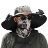 Wide Brim Solar Fan Outdoor Fishing Hat-Solar & USB Charging, Sunscreen Sun Hat with Fan, Solar Fan Hat Upf50+ (Camouflage C) view 1