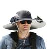 Wide Brim Solar Fan Outdoor Fishing Hat-Solar & USB Charging, Sunscreen Sun Hat with Fan, Solar Fan Hat Upf50+ (Dark Gray) view 1