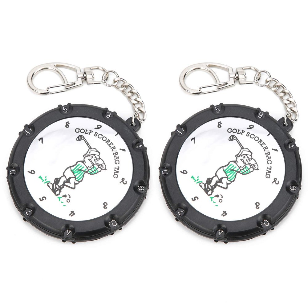 NDNCZDHC Golf Stroke Counter, 2PCS Portable Golf Score Shot Stroke Counter, 18 Holes Golf Score Counter Device with Key Chain, Golf Shot Counter for Golf Game Scorekeeper