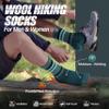 ANTSANG Merino Wool Hiking Socks for Men & Women Thermal Warm Winter Thick Cozy Athletic Crew Work Boot Gift Socks Stocking Stuffers 5 Pairs(Green/Grey/Black,M) view 2